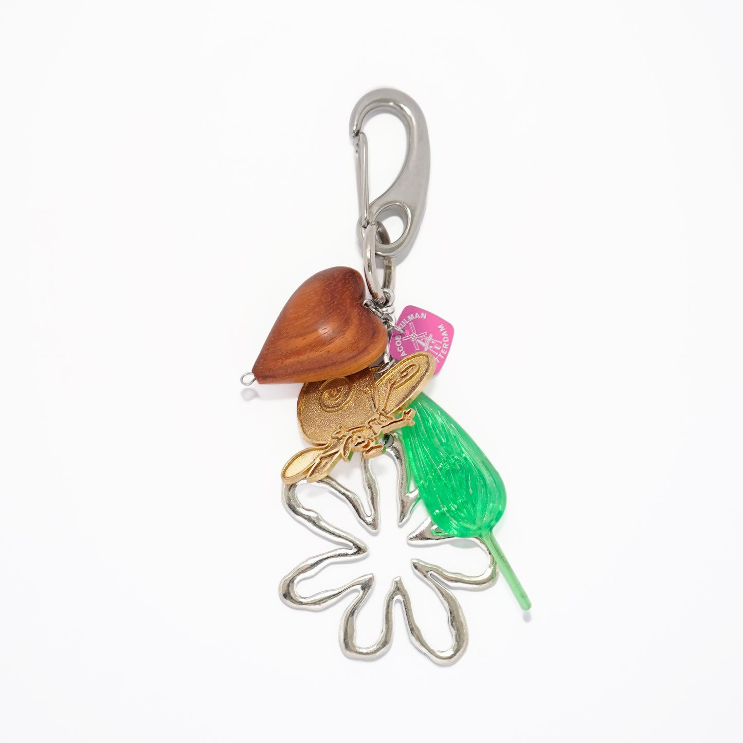 Key Charm (Wood Heart)
