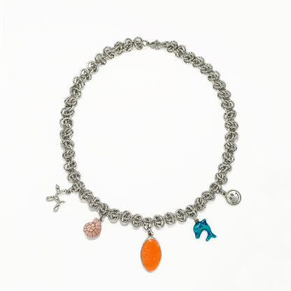Charm Necklace (Oval flower)