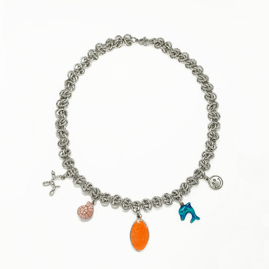Charm Necklace (Oval flower)