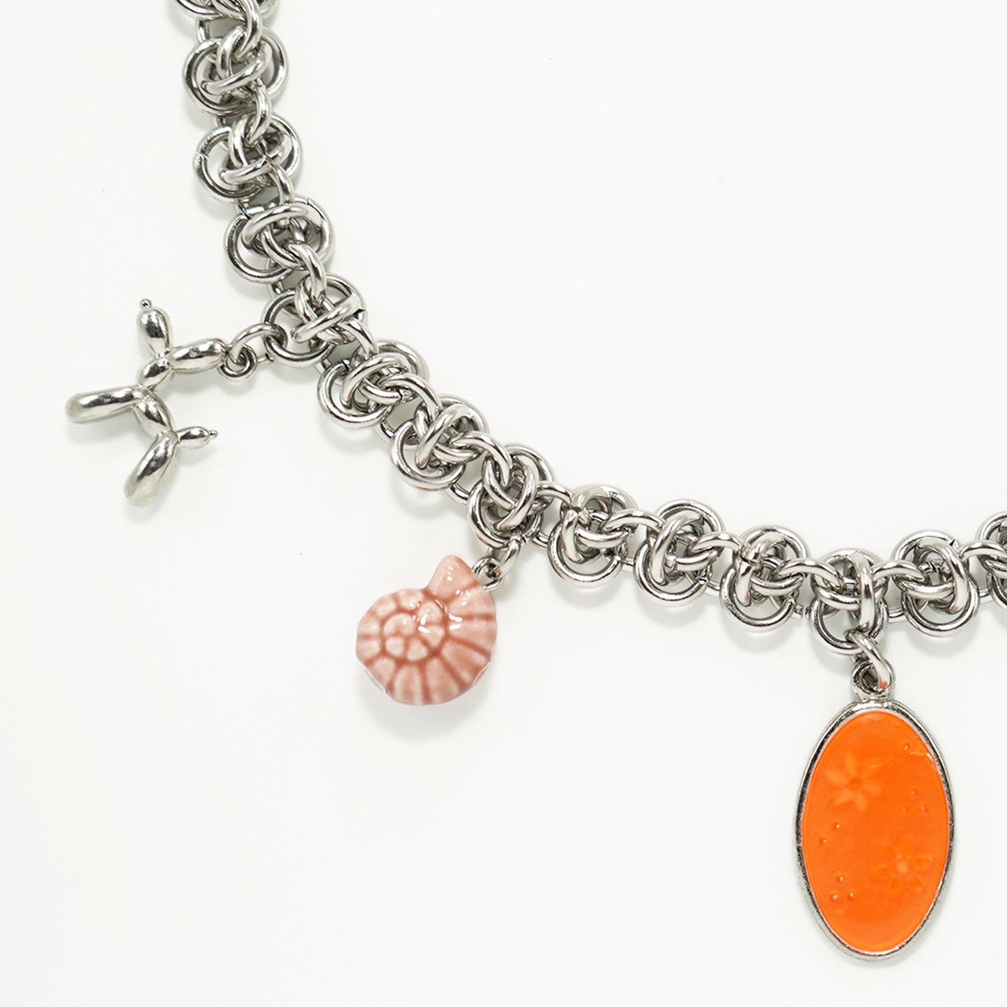 Charm Necklace (Oval flower)