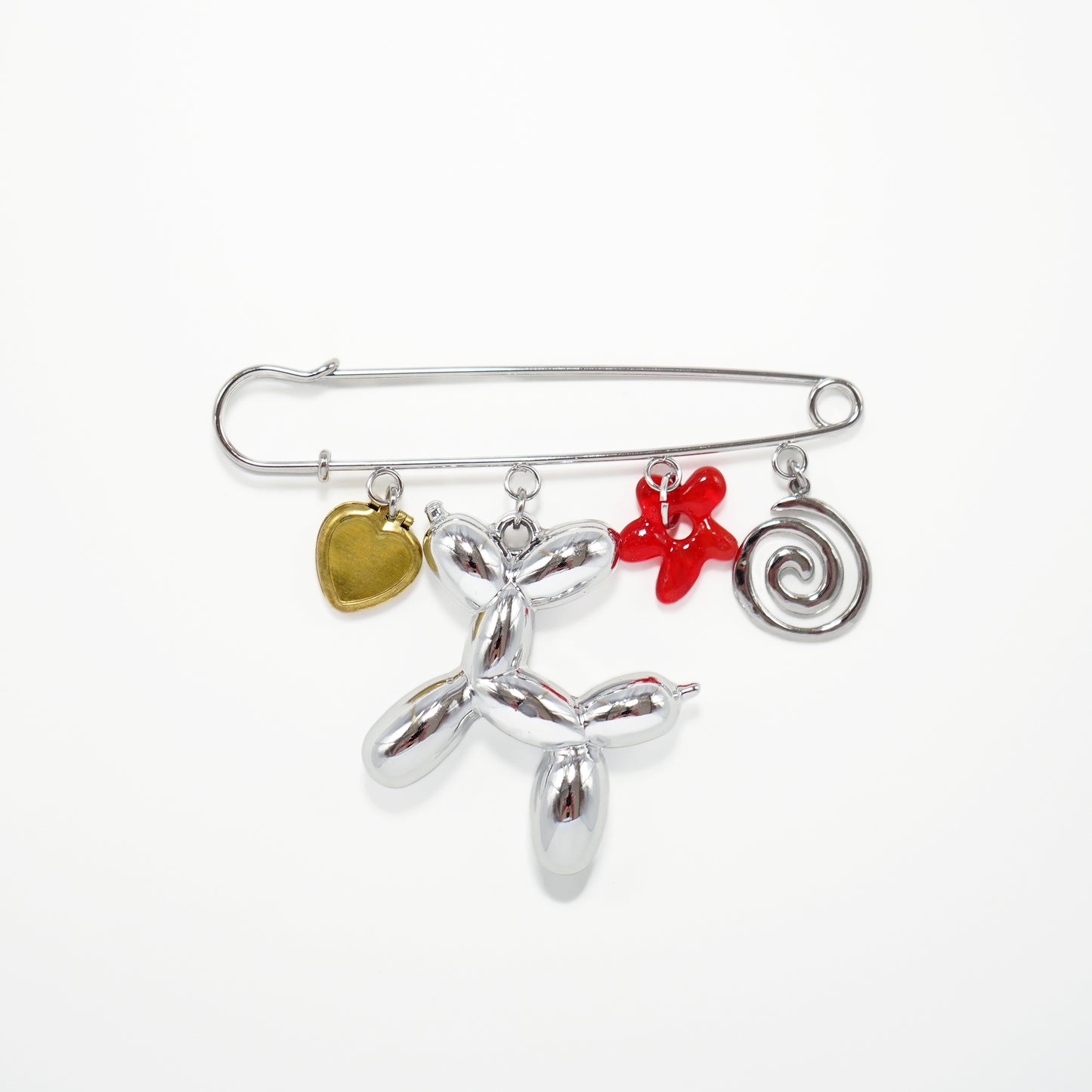 Charm Brooch (Baloon dog & Spiral)