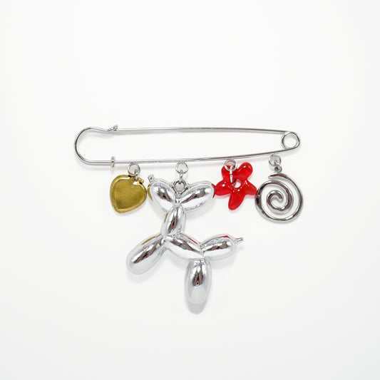 Charm Brooch (Baloon dog & Spiral)